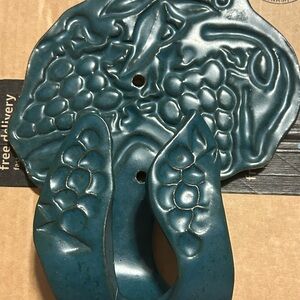 Teal Ceramic Wall Hook or plate Holder